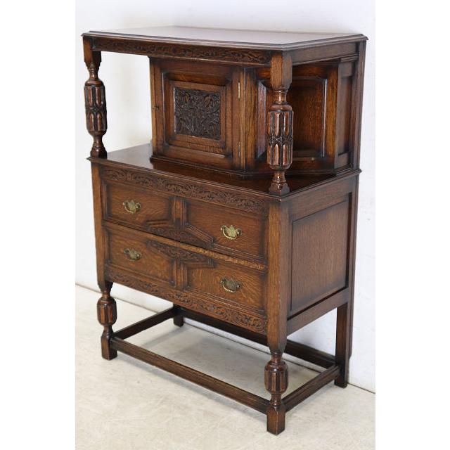 cb-4　1930年代イギリス製アンティーク ビクトリアンスタイル オーク カーブド コートカップボード 彫刻 食器棚 送料無料 |  | 02