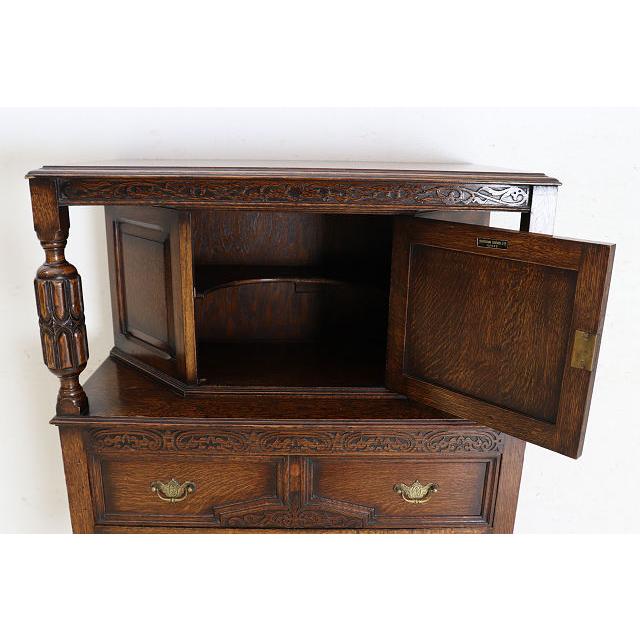 cb-4　1930年代イギリス製アンティーク ビクトリアンスタイル オーク カーブド コートカップボード 彫刻 食器棚 送料無料 |  | 08