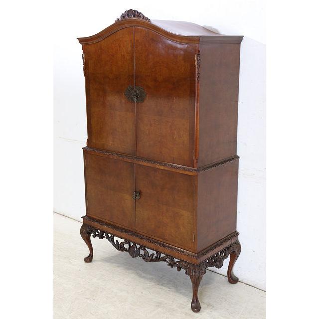 cb-5　1960年代イギリス製ヴィンテージ　ウォルナット　ビクトリアンスタイル　カクテルキャビネット　カップボード　食器棚　収納家具 |  | 03