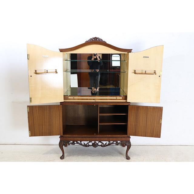 cb-5　1960年代イギリス製ヴィンテージ　ウォルナット　ビクトリアンスタイル　カクテルキャビネット　カップボード　食器棚　収納家具 |  | 08