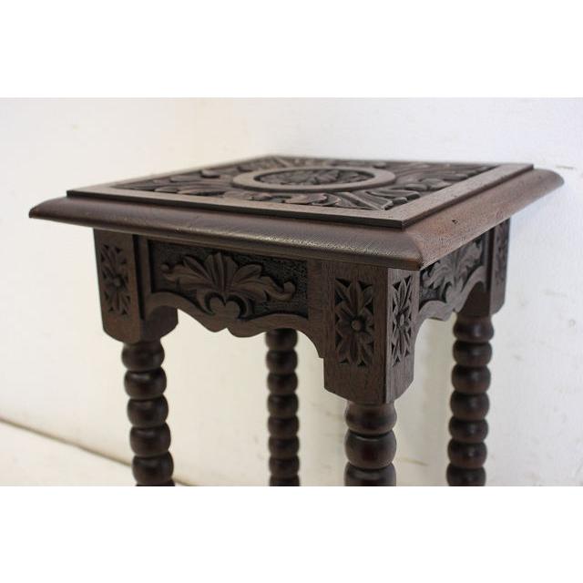 cd-14　1930年代イギリス製アンティーク　オーク　ボビンレッグ　サイドテーブル　チャーチテーブル |  | 12