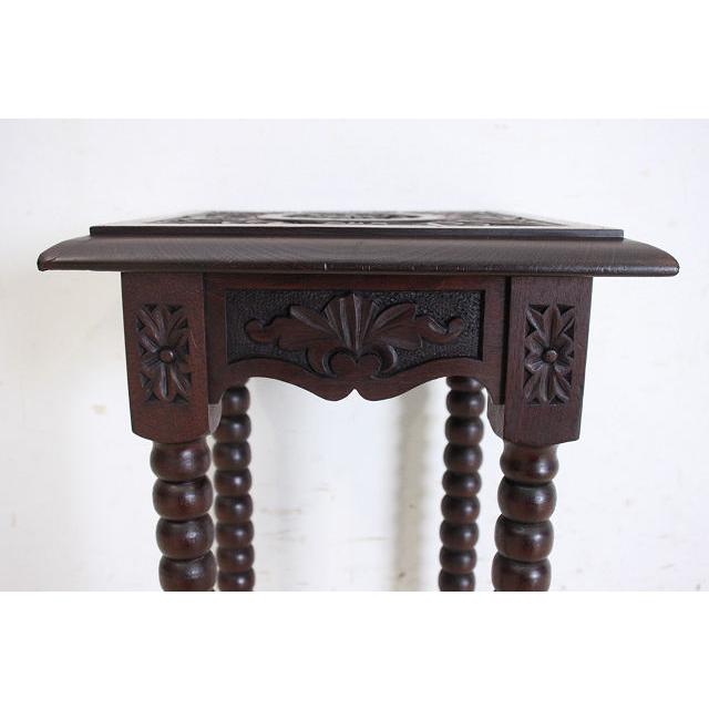 cd-14　1930年代イギリス製アンティーク　オーク　ボビンレッグ　サイドテーブル　チャーチテーブル |  | 15