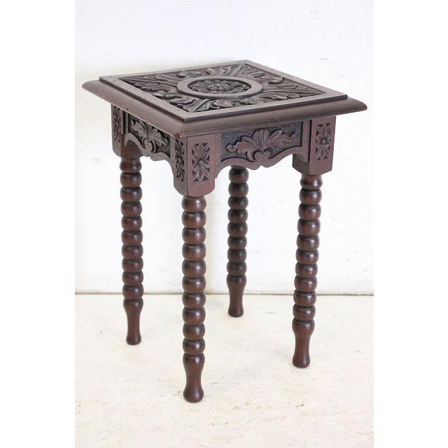 cd-14　1930年代イギリス製アンティーク　オーク　ボビンレッグ　サイドテーブル　チャーチテーブル |  | 17