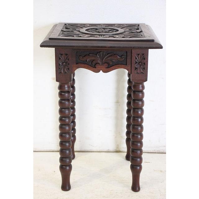 cd-14　1930年代イギリス製アンティーク　オーク　ボビンレッグ　サイドテーブル　チャーチテーブル |  | 20