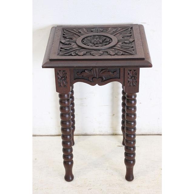 cd-14　1930年代イギリス製アンティーク　オーク　ボビンレッグ　サイドテーブル　チャーチテーブル |  | 02