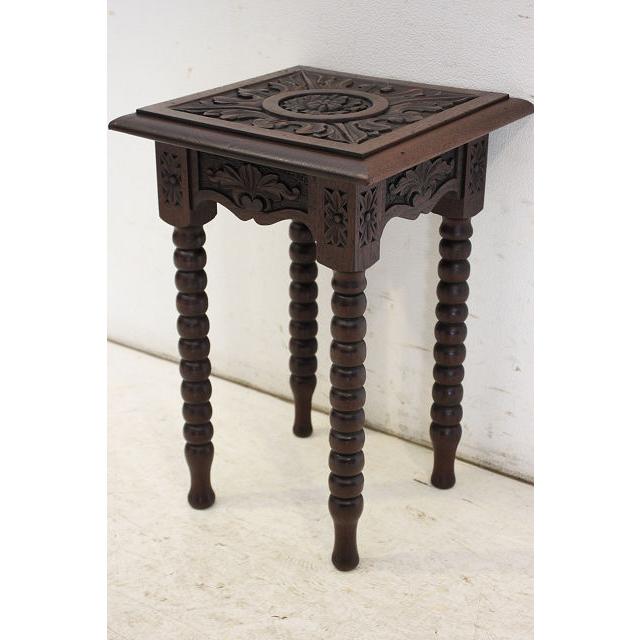 cd-14　1930年代イギリス製アンティーク　オーク　ボビンレッグ　サイドテーブル　チャーチテーブル |  | 03