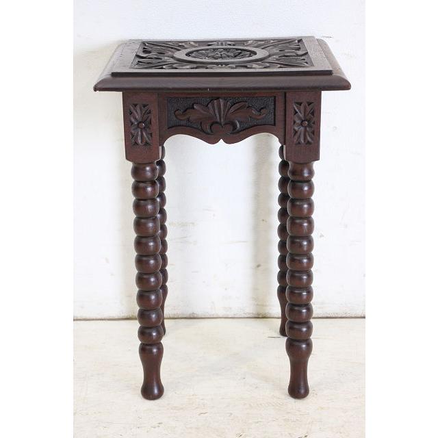 cd-14　1930年代イギリス製アンティーク　オーク　ボビンレッグ　サイドテーブル　チャーチテーブル |  | 04