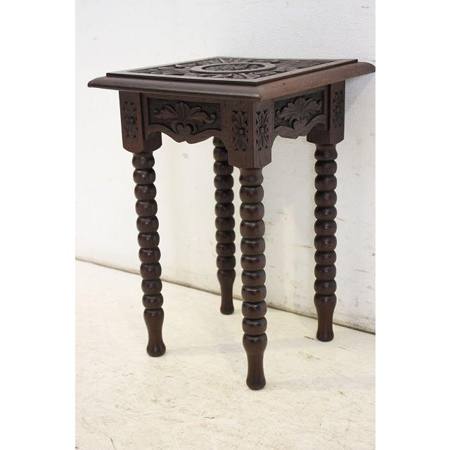 cd-14　1930年代イギリス製アンティーク　オーク　ボビンレッグ　サイドテーブル　チャーチテーブル |  | 05