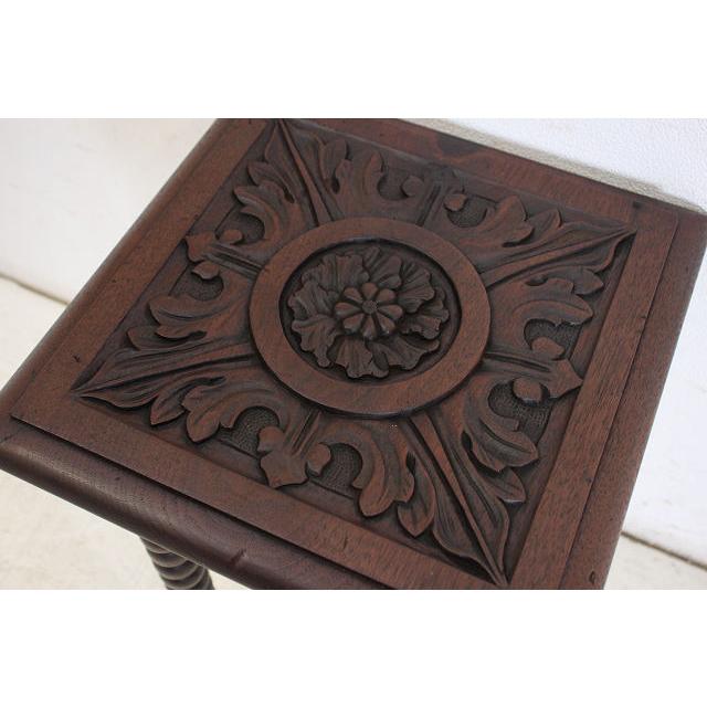 cd-14　1930年代イギリス製アンティーク　オーク　ボビンレッグ　サイドテーブル　チャーチテーブル |  | 08