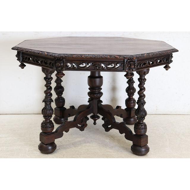 cd-22　1880年代イギリス製アンティーク ビクトリアン オーク サイドテーブル 彫刻された オケージョナルテーブル ホールテーブル 送料無料 | 