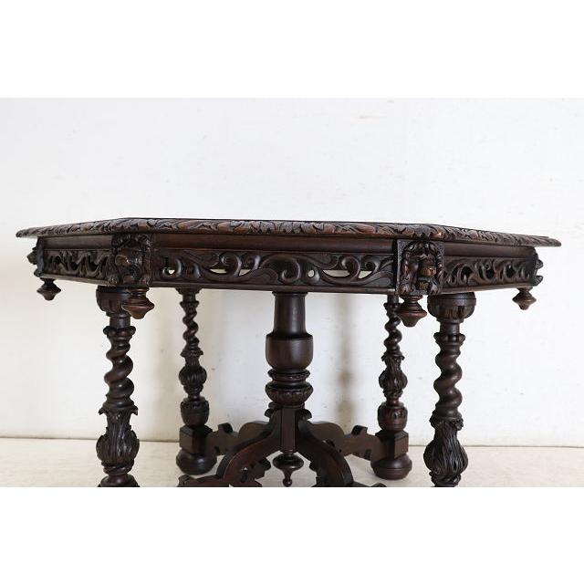 cd-22　1880年代イギリス製アンティーク ビクトリアン オーク サイドテーブル 彫刻された オケージョナルテーブル ホールテーブル 送料無料 |  | 12