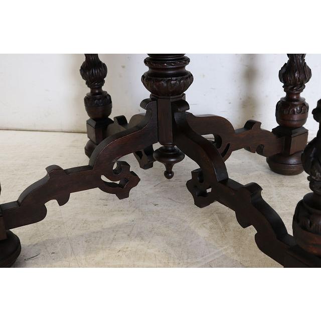 cd-22　1880年代イギリス製アンティーク ビクトリアン オーク サイドテーブル 彫刻された オケージョナルテーブル ホールテーブル 送料無料 |  | 18