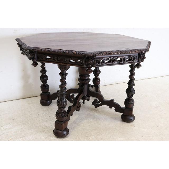 cd-22　1880年代イギリス製アンティーク ビクトリアン オーク サイドテーブル 彫刻された オケージョナルテーブル ホールテーブル 送料無料 |  | 19