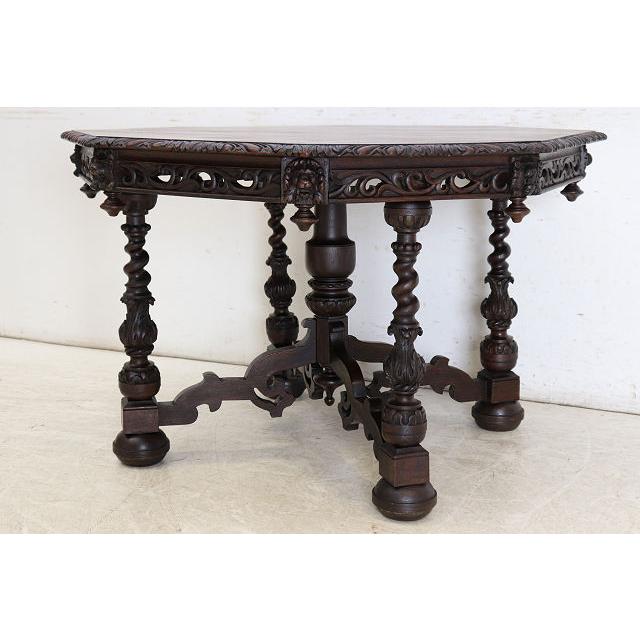 cd-22　1880年代イギリス製アンティーク ビクトリアン オーク サイドテーブル 彫刻された オケージョナルテーブル ホールテーブル 送料無料 |  | 20