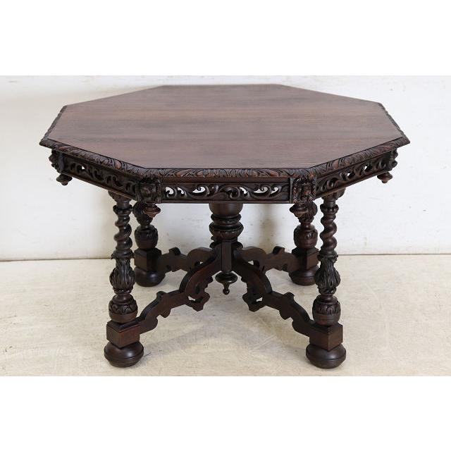 cd-22　1880年代イギリス製アンティーク ビクトリアン オーク サイドテーブル 彫刻された オケージョナルテーブル ホールテーブル 送料無料 |  | 03