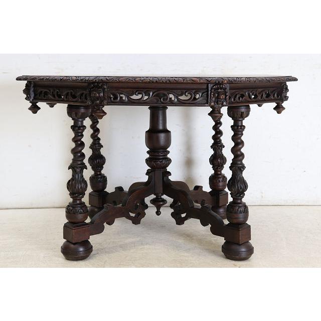 cd-22　1880年代イギリス製アンティーク ビクトリアン オーク サイドテーブル 彫刻された オケージョナルテーブル ホールテーブル 送料無料 |  | 05