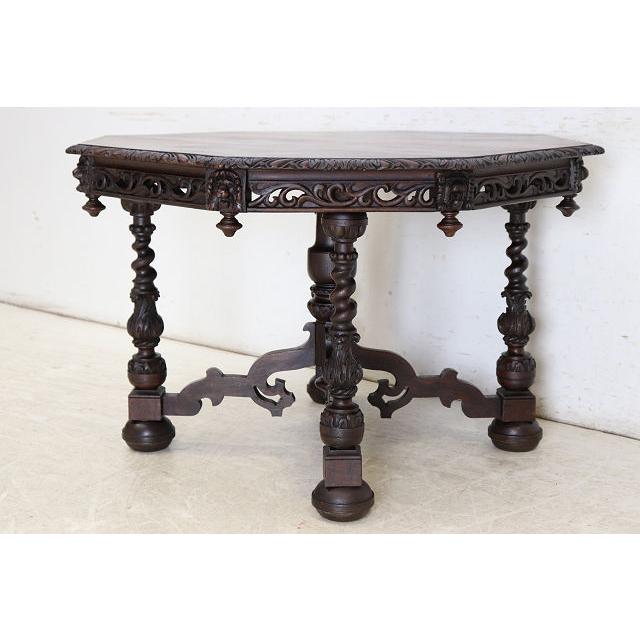 cd-22　1880年代イギリス製アンティーク ビクトリアン オーク サイドテーブル 彫刻された オケージョナルテーブル ホールテーブル 送料無料 |  | 06