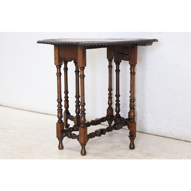 英国　アンティーク　サイドテーブル　1920年代 cd-23 1920年代イギリス製アンティーク オーク バタフライサイド