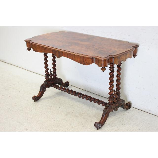 cd-3　1880年代イギリス製アンティーク　ビクトリアン　ウォルナット　サイドテーブル　センターテーブル |  | 01