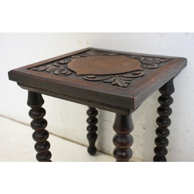 cd-5　1930年代イギリス製アンティーク　オーク　カーブド　彫刻　サイドテーブル　チャーチテーブル |  | 11