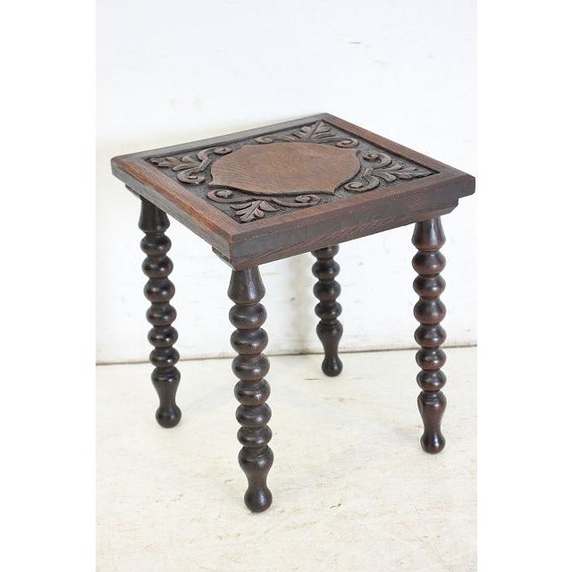 cd-5　1930年代イギリス製アンティーク　オーク　カーブド　彫刻　サイドテーブル　チャーチテーブル |  | 15