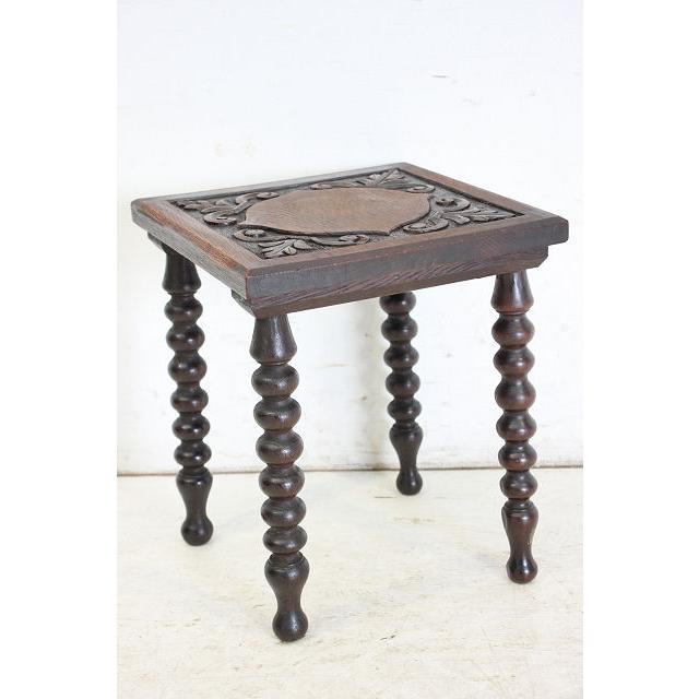 cd-5　1930年代イギリス製アンティーク　オーク　カーブド　彫刻　サイドテーブル　チャーチテーブル |  | 16