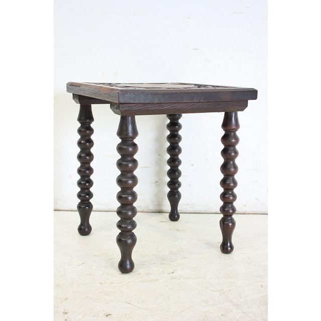 cd-5　1930年代イギリス製アンティーク　オーク　カーブド　彫刻　サイドテーブル　チャーチテーブル |  | 17