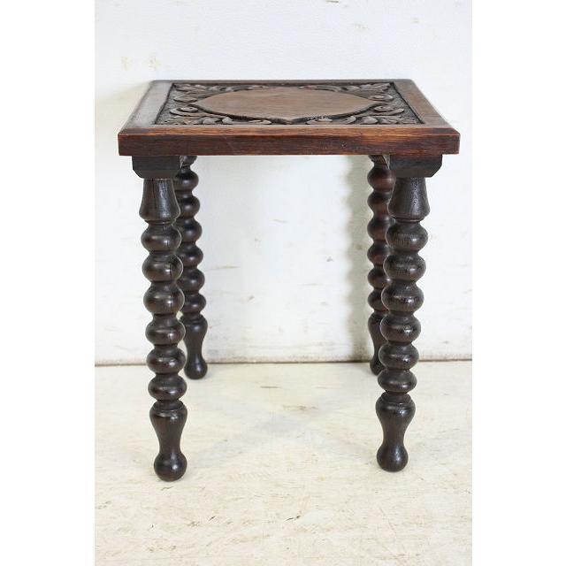 cd-5　1930年代イギリス製アンティーク　オーク　カーブド　彫刻　サイドテーブル　チャーチテーブル |  | 20