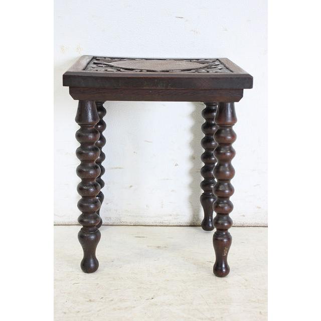 cd-5　1930年代イギリス製アンティーク　オーク　カーブド　彫刻　サイドテーブル　チャーチテーブル |  | 04