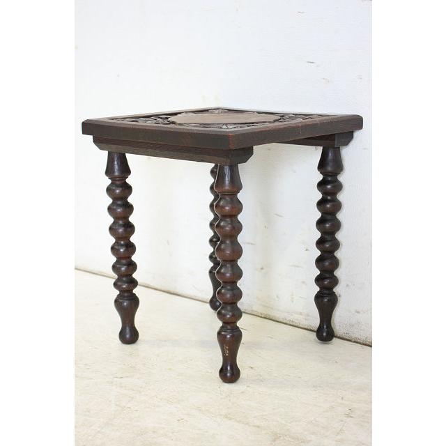 cd-5　1930年代イギリス製アンティーク　オーク　カーブド　彫刻　サイドテーブル　チャーチテーブル |  | 05