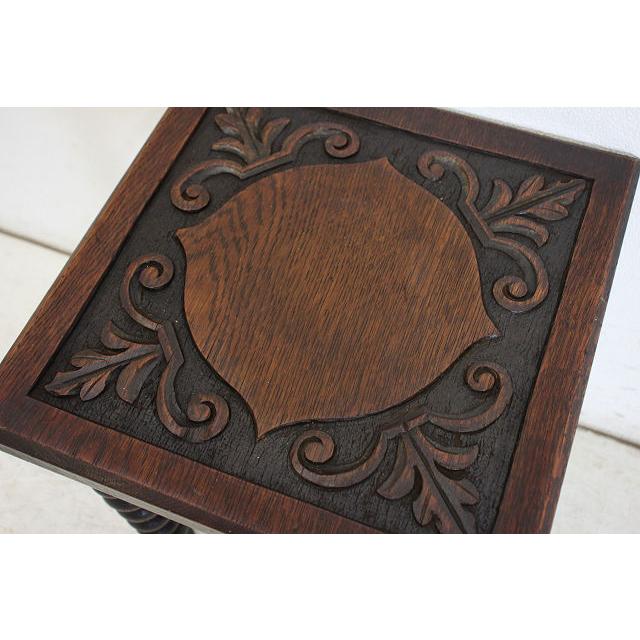 cd-5　1930年代イギリス製アンティーク　オーク　カーブド　彫刻　サイドテーブル　チャーチテーブル |  | 07