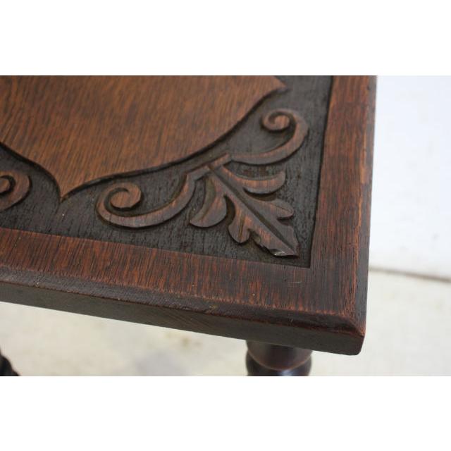 cd-5　1930年代イギリス製アンティーク　オーク　カーブド　彫刻　サイドテーブル　チャーチテーブル |  | 08