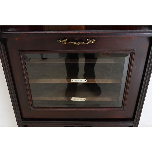 ce-11　1890年代 イギリス製 アンティーク　ビクトリアン　マホガニー　ミラーバック　ミュージックキャビネット　楽譜入れ |  | 12