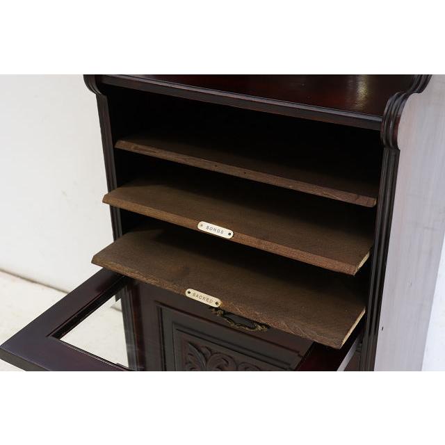 ce-11　1890年代 イギリス製 アンティーク　ビクトリアン　マホガニー　ミラーバック　ミュージックキャビネット　楽譜入れ |  | 14