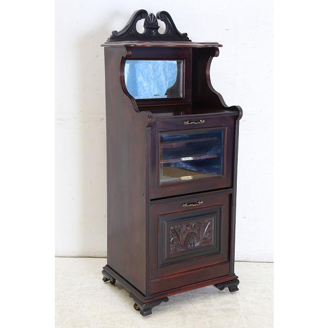 ce-11　1890年代 イギリス製 アンティーク　ビクトリアン　マホガニー　ミラーバック　ミュージックキャビネット　楽譜入れ |  | 18