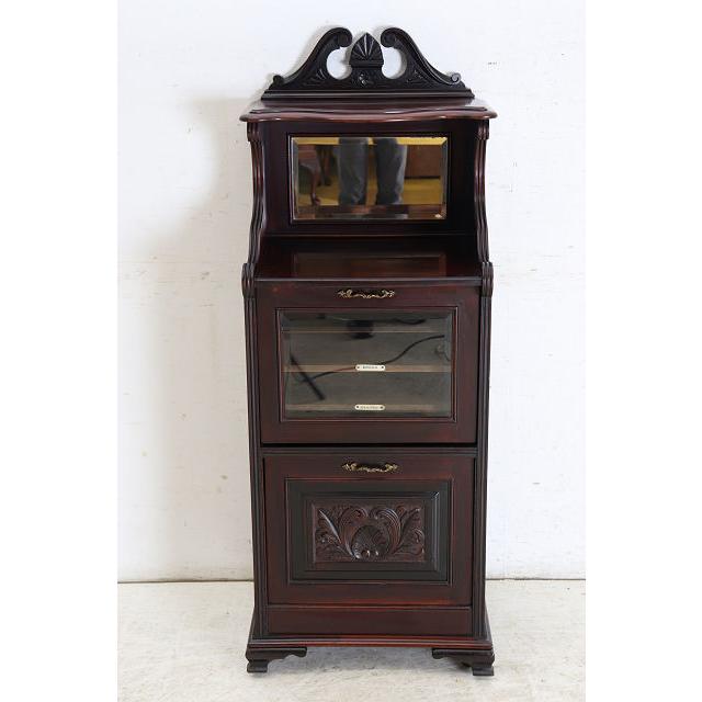 ce-11　1890年代 イギリス製 アンティーク　ビクトリアン　マホガニー　ミラーバック　ミュージックキャビネット　楽譜入れ |  | 02