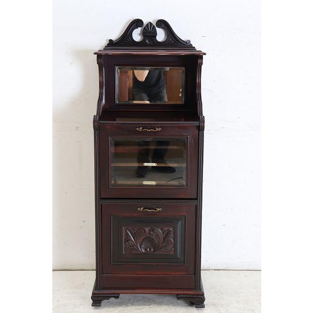 ce-11　1890年代 イギリス製 アンティーク　ビクトリアン　マホガニー　ミラーバック　ミュージックキャビネット　楽譜入れ |  | 04