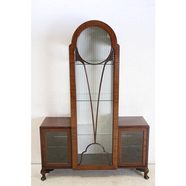 ce-19　1930年代 イギリス製 アンティーク　マホガニー　アールデコ　ディスプレイ　キャビネット |  | 02