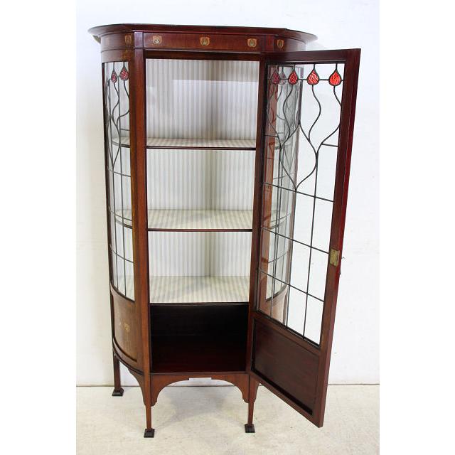 ce-20　1910年代 イギリス製 アンティーク　マホガニー　アーツ アンド クラフツ　インレイド　ガラスキャビネット |  | 11