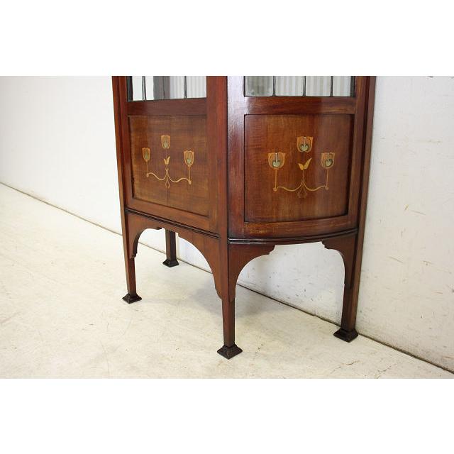 ce-20　1910年代 イギリス製 アンティーク　マホガニー　アーツ アンド クラフツ　インレイド　ガラスキャビネット |  | 15