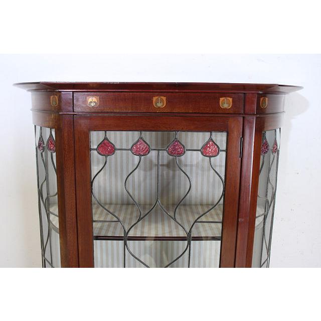 ce-20　1910年代 イギリス製 アンティーク　マホガニー　アーツ アンド クラフツ　インレイド　ガラスキャビネット |  | 04