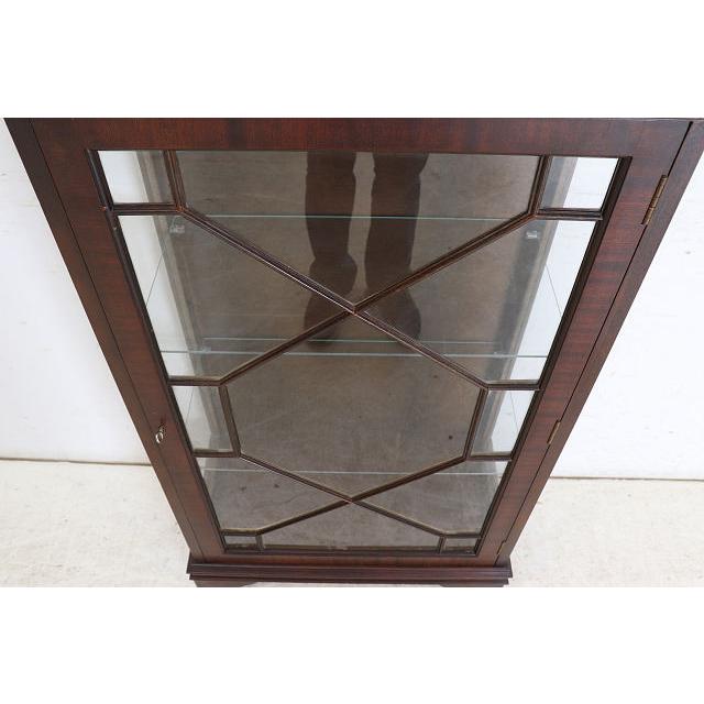 ce-21　1960年代イギリス製アンティーク　マホガニー　スモール　ガラスキャビネット　飾り棚　ショーケース |  | 08
