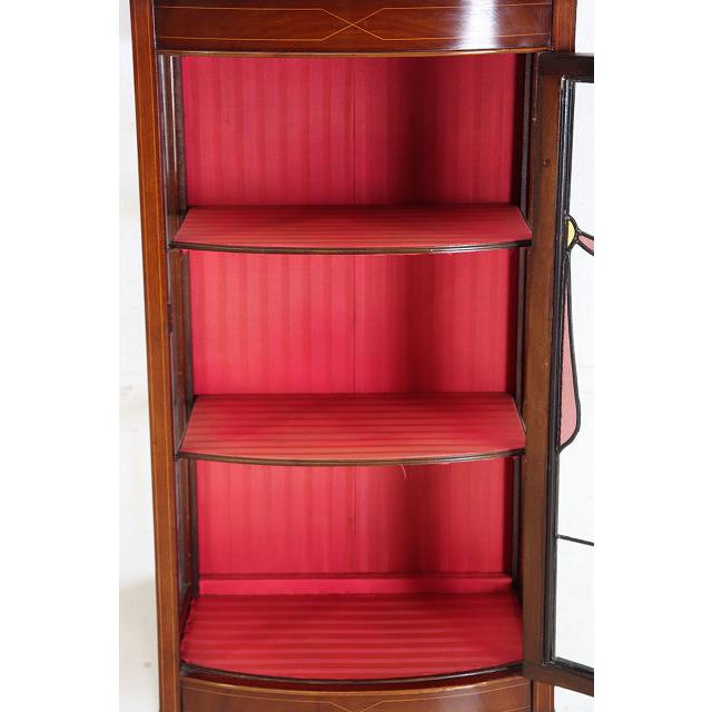 ce-27　1890年代イギリス製アンティーク　ビクトリアン　マホガニー　ステンドグラス　ミラーバック　ディスプレイキャビネット　飾り棚　ショウケース |  | 13