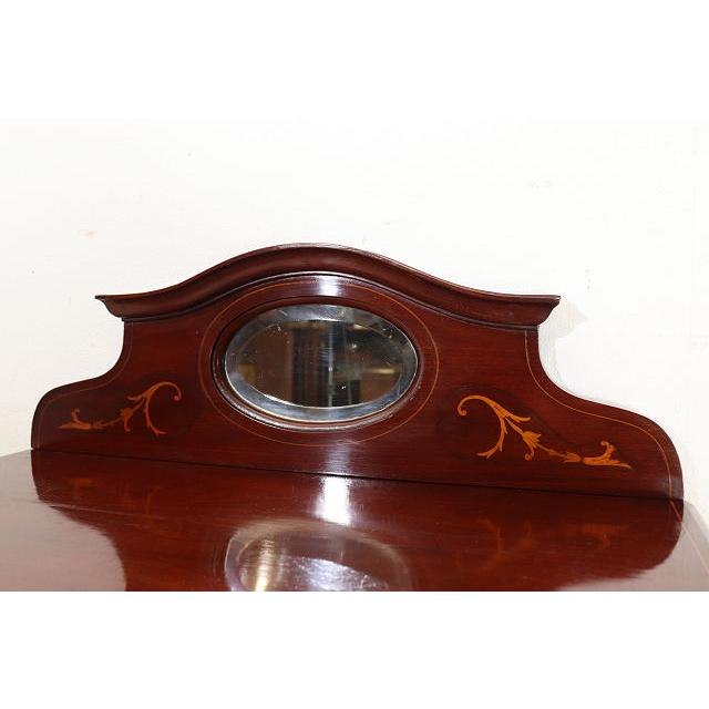 ce-27　1890年代イギリス製アンティーク　ビクトリアン　マホガニー　ステンドグラス　ミラーバック　ディスプレイキャビネット　飾り棚　ショウケース |  | 15