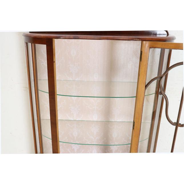 ce-2　1960年代イギリス製アンティーク ウォルナット ボウルクロウフット ハーフムーン ガラスキャビネット 飾り棚 ショーケース ディスプレイ |  | 12