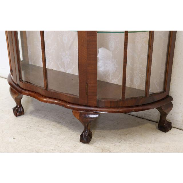 ce-2　1960年代イギリス製アンティーク ウォルナット ボウルクロウフット ハーフムーン ガラスキャビネット 飾り棚 ショーケース ディスプレイ |  | 17