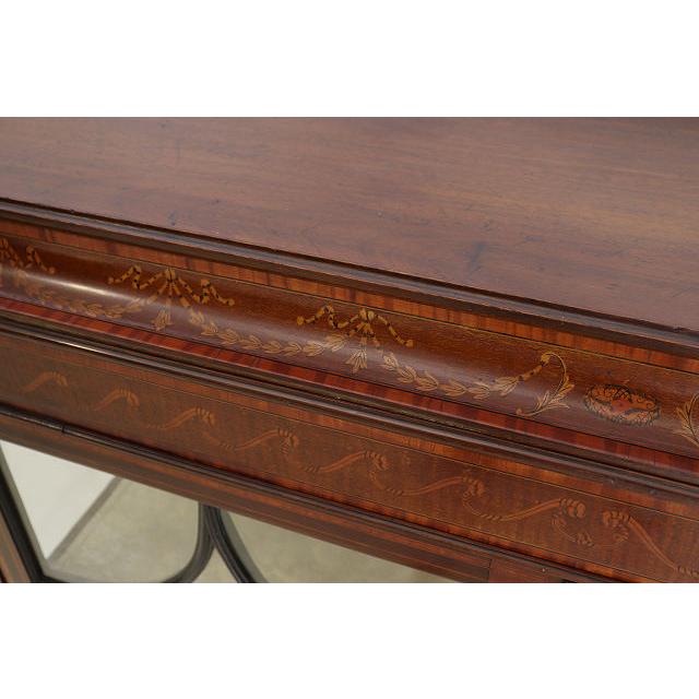 ce-32　1910年代イギリス製アンティーク エドワーディアン マホガニー ディスプレイキャビネット 象嵌細工 飾り棚 ショーケース 店舗什器 送料無料 |  | 13