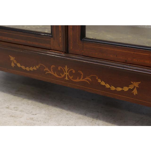 ce-32　1910年代イギリス製アンティーク エドワーディアン マホガニー ディスプレイキャビネット 象嵌細工 飾り棚 ショーケース 店舗什器 送料無料 |  | 15