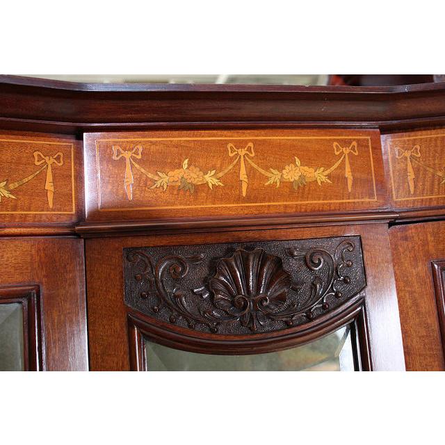 ce-33　1900年代 イギリス製 アンティーク　エドワーディアン　マホガニー　インレイド　ミラーバック　ディスプレイ　キャビネット |  | 10