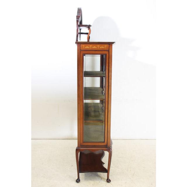 ce-33　1900年代 イギリス製 アンティーク　エドワーディアン　マホガニー　インレイド　ミラーバック　ディスプレイ　キャビネット |  | 19